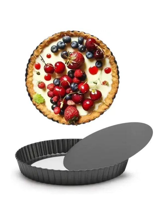 2pcs 9 Inch Carbon Steel Non Stick Tart Molds with Removable Base - Image 1